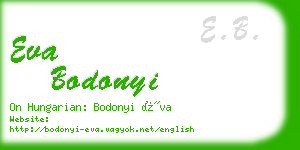 eva bodonyi business card